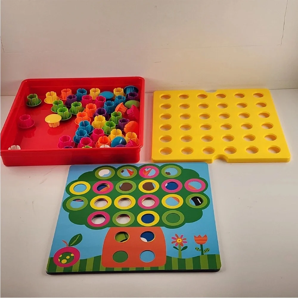 Color Matching Pegboard Preschool Educational Toy Cards Girls Boys Toys